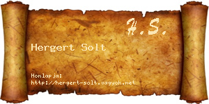 Hergert Solt névjegykártya